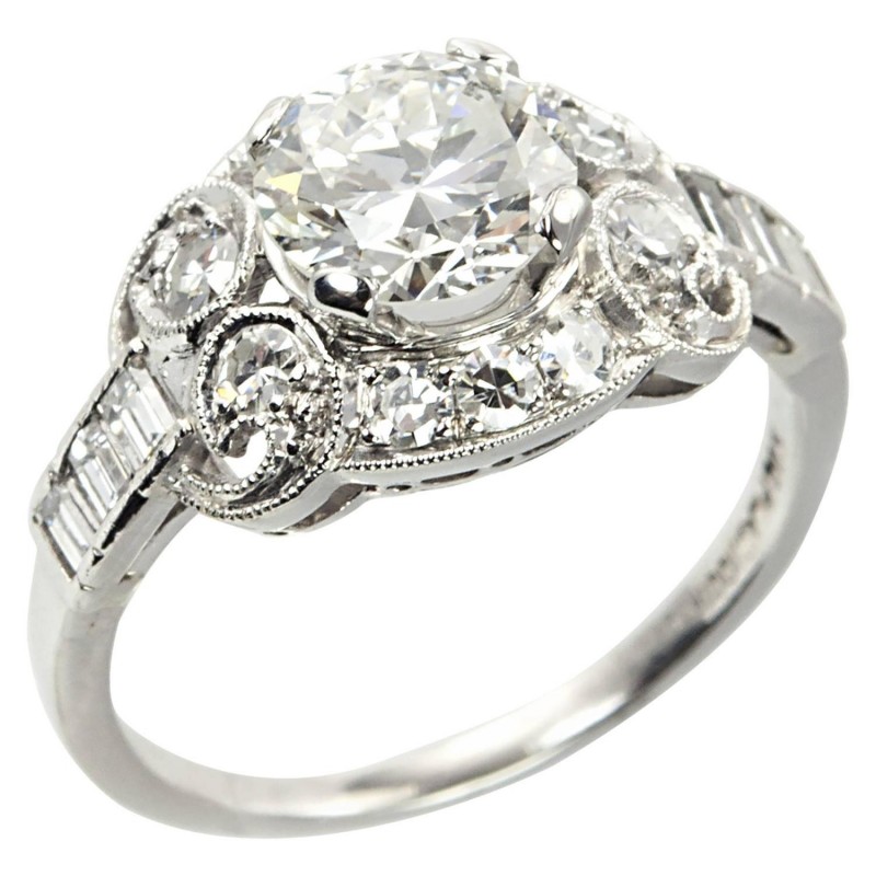 1.26 Carat Diamond and Platinum Ring, Circa 1930s
