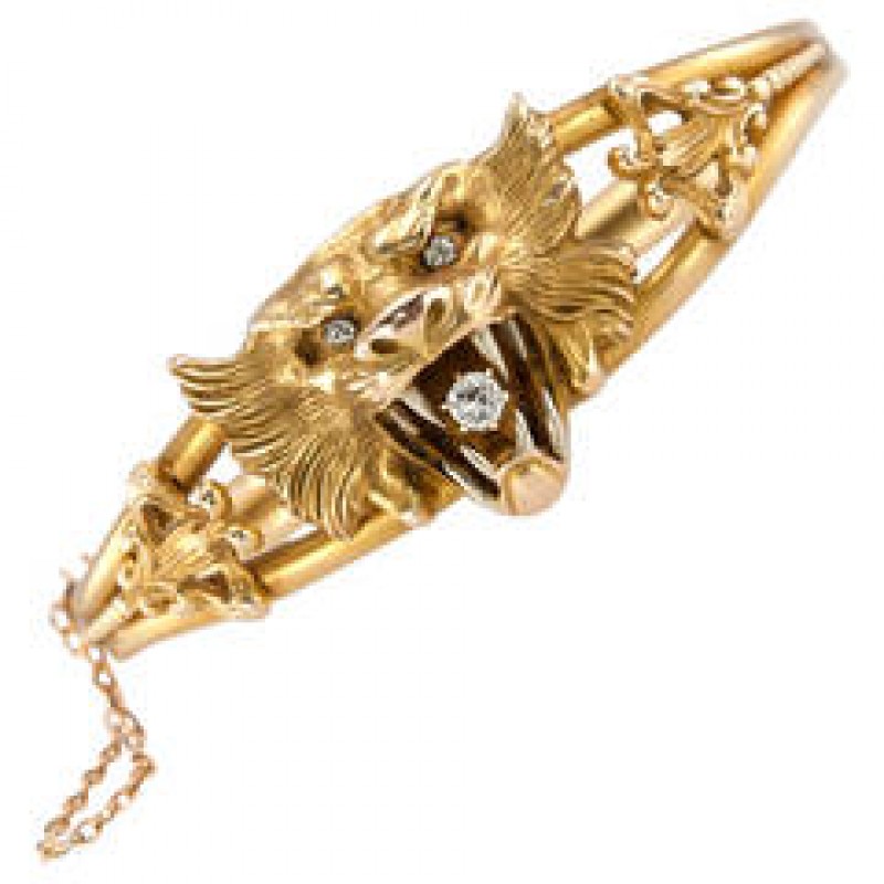 Victorian Gold Lion Bracelet