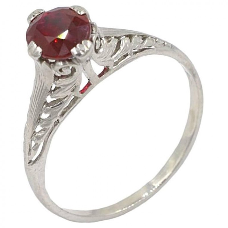 GIA Certified 1.07 Carat Natural Burma Ruby and Platinum Engagement Ring