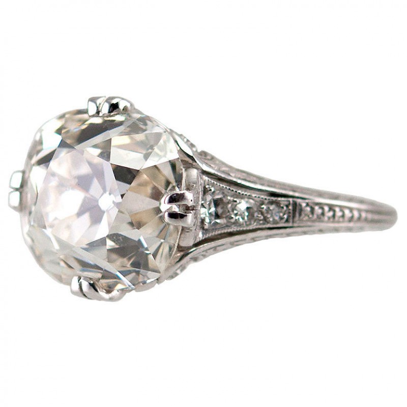 5.39ct Cushion Cut Diamond Ring