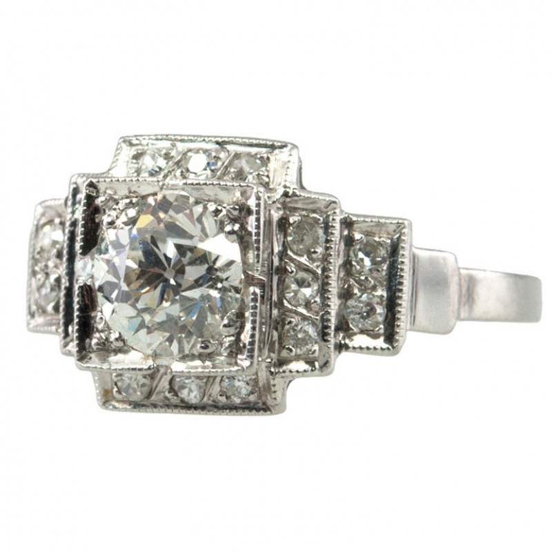 Art Deco .86CT Diamond Ring