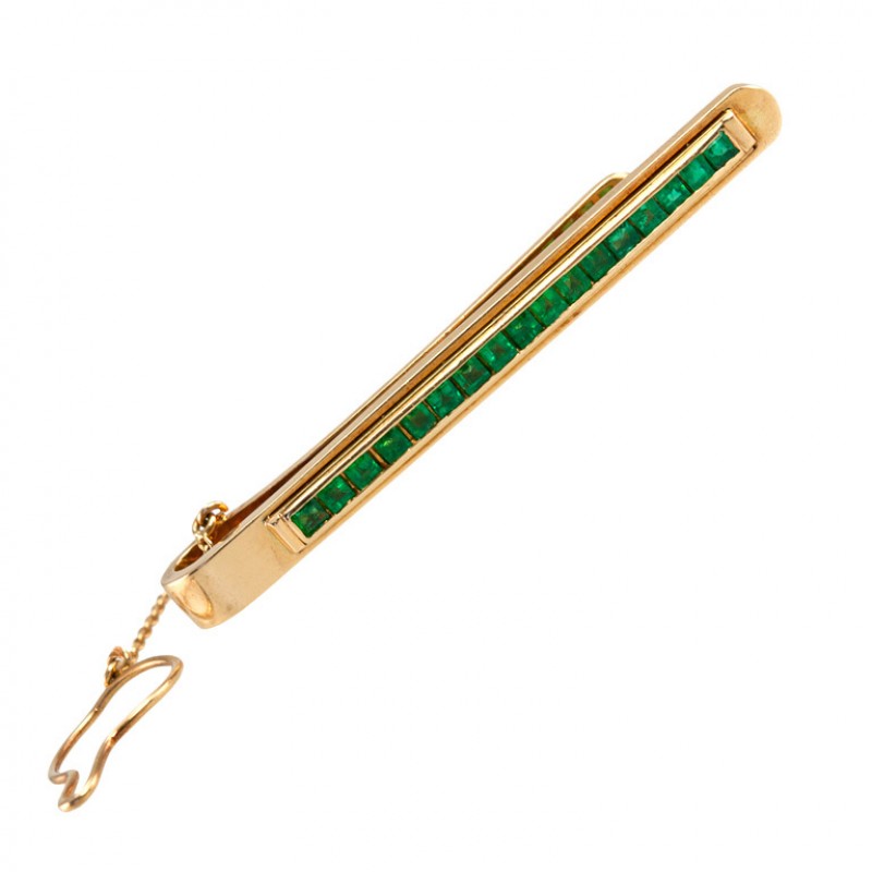 Cartier Emerald Tie Bar