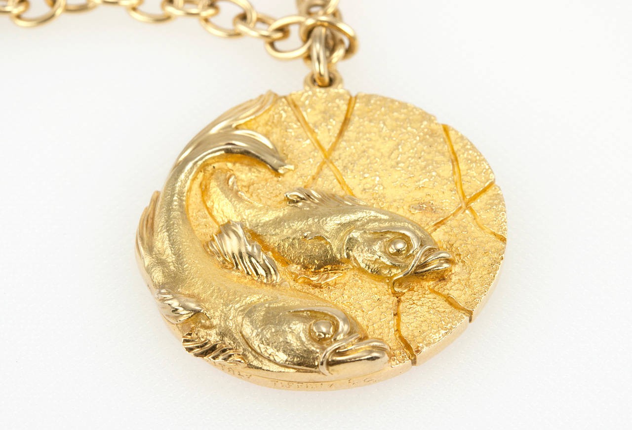 Co. Pisces Gold Vintage Zodiac Necklace 