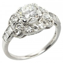 1.26 Carat Diamond and Platinum Ring, Circa 1930s