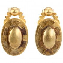 Victorian Gold Oval Earrings