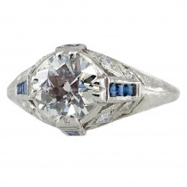 Edwardian 1.60 CT Engagement Ring with Sapphire Accents