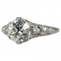 2.19ct Old European Cut Diamond and Platinum Engagement Ring