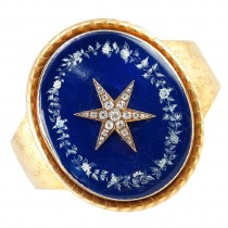 Victorian Starburst Memorial Bracelet w/ Blue Enamel