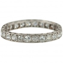 1920s Diamond Bead Set Eternity Band in Platinum