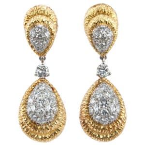 Diamond Dangle Two-Tone Earrings 