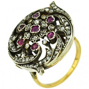 Victorian Ruby and Rose Cut Diamond Ring