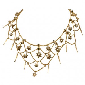 French Victorian Diamond Star Necklace