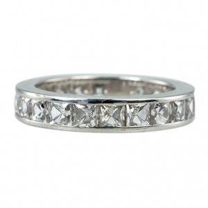 Contemporary French Cut Diamond Band