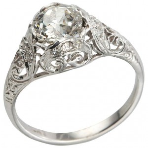 Edwardian 1.31 Carat Diamond Engagement Ring