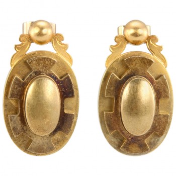 Victorian Gold Oval Earrings