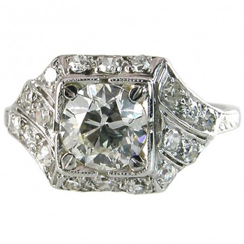 Art Deco Engagement ring 1.00ct I-SI1 (GIA)