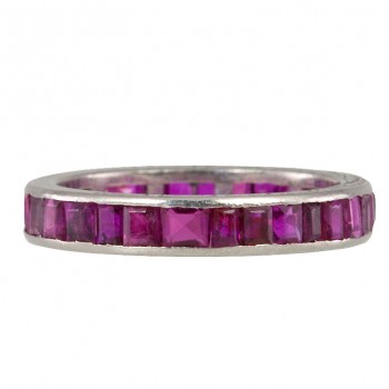 Platinum Ruby Eternity Band